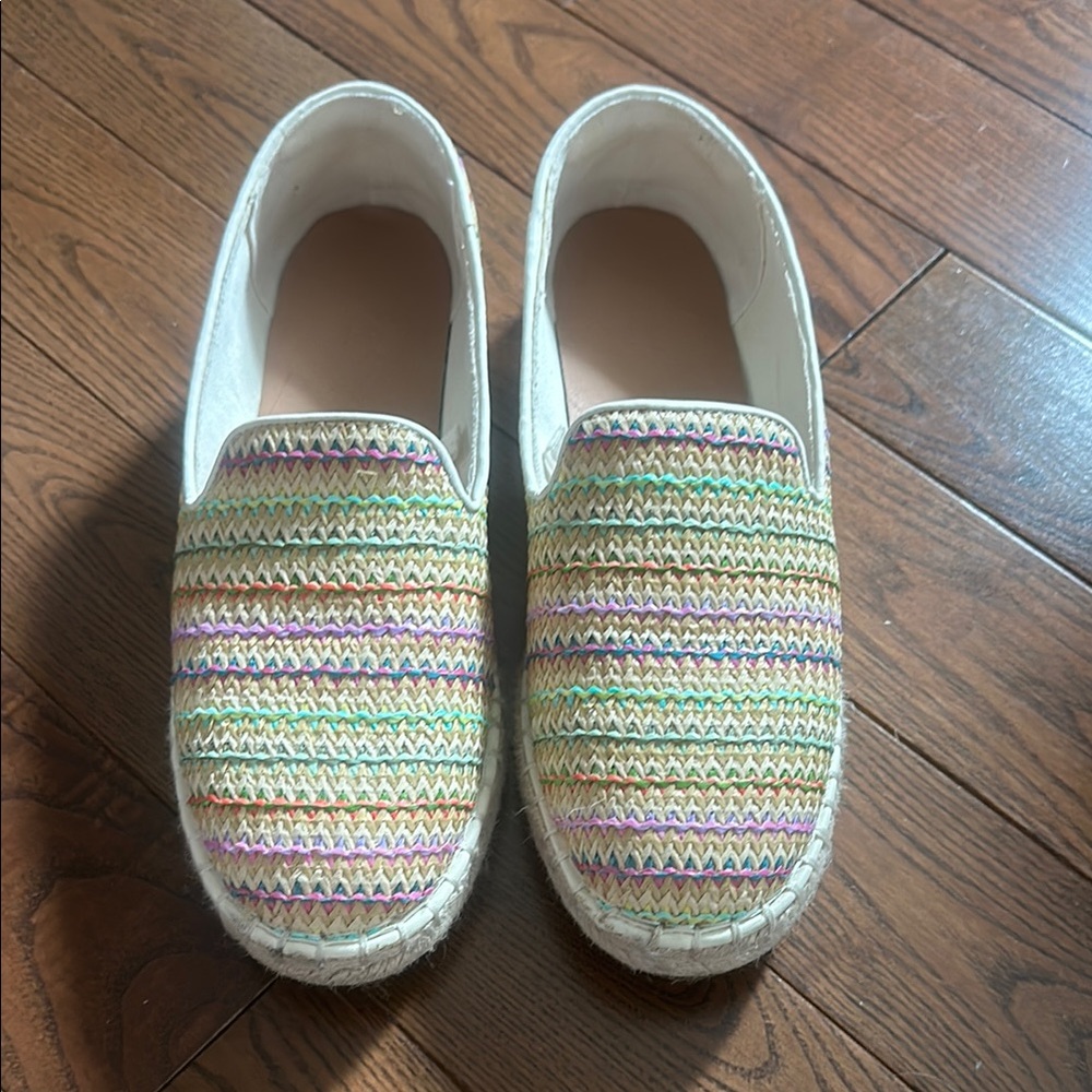 Tweed Slip-On Espadrille Sneakers in Pastel Multi